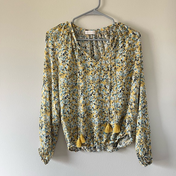 BROOK YELLOW TEXTURED BUTTON FRONT BLOUSE main image 1